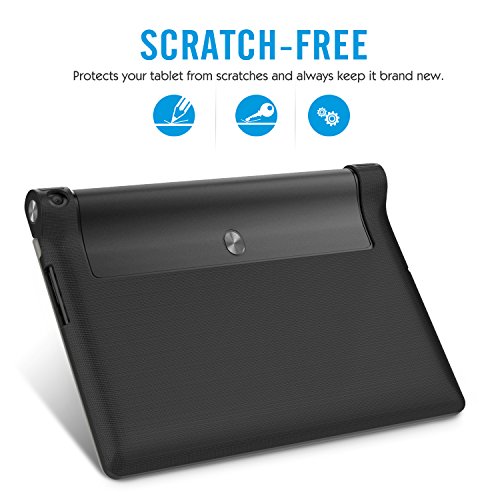 MoKo Lenovo YOGA Tab3 Plus 10.1 Hülle – Ultra Leightweight Slim Schutzhülle Smart Cover für Lenovo YOGA Tab 3 Plus (YT-X703F) 10.1 Zoll 2016, Schwarz (nicht für Yoga Tab 3 10.1) - 2