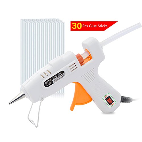 VEYETTE 20 / 50W Mini Hot Glue Gun con 30 piezas Melt Glue Sticks para el hogar, la oficina y la escuela DIY p