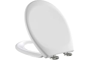 Live4Gadgets Slow Soft Close Toilet Seats White, Top Fixing, Stay Tight Toilet Lid Oval Shape, Heavy Duty Urea-Formaldehyde Anti-Bacterial Material Hygienic Easy to Clean for Bathroom Washroom Home