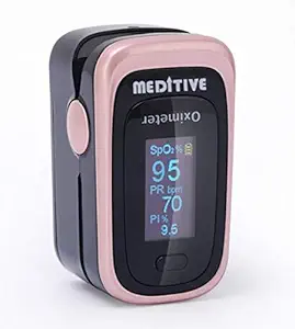 MEDITIVE Fingertip Pulse Oximeter, SPO2 Blood Oxygen Saturation, Pulse Rate, Perfusion Index (PI)