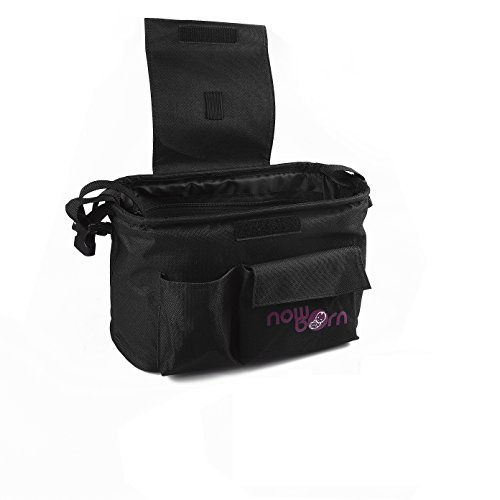 Stroller Organiser Bag - Universal Adjustable Strap - Quality Insulated Material (Black)