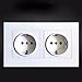 Produktbild Universal Wandsteckdose Dual 2 Stecker Schalter Netzteil Platte Ladegerät Elektrische LED Steckdose Adapter EU Stecker Weiß