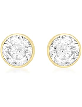Carissima Gold Damen Ohrstecker 9k (375) Gold Rund Zirkonia