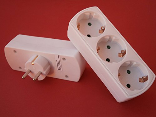 SolPortalHome 220/250V 16A Weiß Multiverbindung Dreifachverbindung T. T. 1-to-3 Steckdose 3fach-Outlet Tap - 2