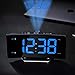 Produktbild Atomic Projection Clock - Digital Timer Projekt - Wand Decke Projektion Snooze Clock Indoor Temperatur Hintergrundbeleuchtung Wecker,Black