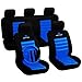 Price comparison product image WOLTU 7264 Universal Type Car Seat Covers/Car Seat Cover Set/Car Seat Protection with Embroidered Sport Design(Black/Blue)