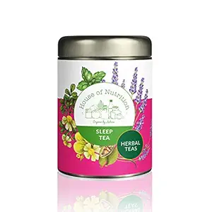 House of Nutrition Good Sleep Tulsi Tea with Chamomile, Ashwagandha, Moringa Leaves, Lemongrass, and Spearmint Leaves 50 gm + 2 Exotic Tea Samples
