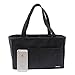 Damero Insert Organiser (Sewn to the Bottom) for Women's Handbag / Purse / Nappy Bag / Backpack with Handles (Black)