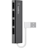 Belkin 4 USB-A Girişli HUB, USB 2.0, Ultra Slim, Siyah