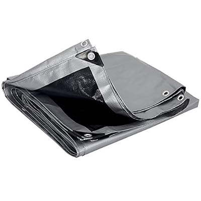 WOLTU GZ1210szg02 PE couverture étanche Bâches couverture de bateau,Bâches de protection,bâche étanche et indéchirable,3x4m 180g/m²,Gris-Noir