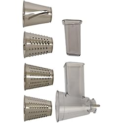 Moulinex Éminceur Râpeur XF6320B1 Accessoire Masterchef Gourmet Officiel Kit Râpé Tranché Compatible avec Tous les Robots Pâtissier Masterchef QA510110 QA512G10 QA530D10