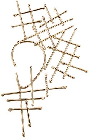 Noritamy Joints 24k Gold Plated Brass with Clear Zirconia Setting Earcuff