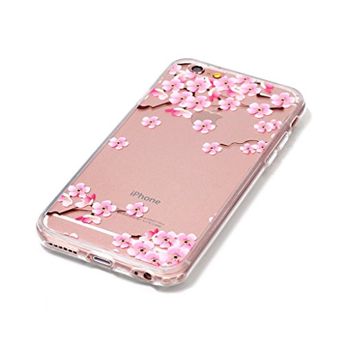 Uming® Weiche TPU Silikon Schutz Hülle Case ( Plum flower – für IPhone 5S 5 5G SE IPhone5S IPhoneSE ) Blumen Muster Bemalt Painted Gemaltes Kratzfeste Gel Rubber Handy Tasche Cover Etui Abdeckung - 3
