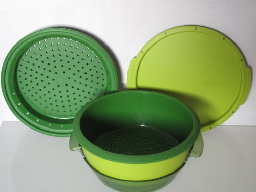 TUPPERWARE Mikrowelle MicroGourmet Dampfgarer grün Mikro Dampfwunder Micro 8284 - 3