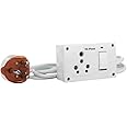 Hi-Plasst 16A Heavy Duty Extension Board with 1 Switch & 1 Socket, 4M Long 1.5 Sq MM Extension Cord - 15/16 Amp for Heavy Appliances |16 amp Extension Board for Refrigerator | 16amp |