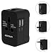 Produktbild Reiseadapter Universal -ZOETOUCH Kompakt Reisestecker Adapter International Steckdosenadapter Dual USB Port Netzadapterstecker (Schwarz)