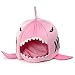 Produktbild Yihya Nette Oval Form Weich Warm Indoor Haustier Pet Puppy Hundehütte Höhle Vlies Plush Hund Katze Kätzchen Bett Haus mit Abnehmbarem Nest Pad Mat Größe Groß: 50*45cm / Pink