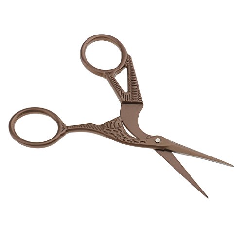 MagiDeal Vintage Stork Embroidery Edelstahl Schere - Grüne Bronze 11,5cm