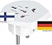 Produktbild Design Reiseadapter Deutschland auf Finnland für ausländische Gerätestecker in D / EU nutzen