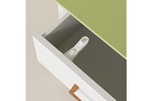 SAFELON 12 Pcs Baby Safety Cabinet Locks Childproof Drawer Locks with Screws, Kids Latch for Drawers and Cabinets (White)