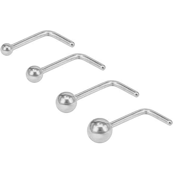 Piercing Naso Estremit&agrave; A Sfera In Argento 925 22 G (0,6 Mm) Con Perno Naso A