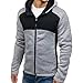 Produktbild UINGKID Herren Kapuzenpullover Sweatshirt Spleißen Button Pullover Langarm Tops Bluse