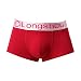 Produktbild Yazidan Männer Patchwork Unterwäsche Schlüpfer Boxer Slip Kurze Hose Ausbuchtung Beutel Unterhose Herren Sport Stämme Herren Taste Fliege Kurz Prämie Baumwolle Reich Tailliert(rot,M )
