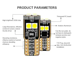 Durvient W5W Canbus Error Free LED Automotive Interior Dome Cabin Light T10 (T10 6SMD) (Set of 2)