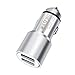 Price comparison product image ONX3 (Silver) Quick Charge Dual Port USB Full Metal Car Charger With LED Indicator 3.1A 24W Safety Hammer For Microsoft Lumia 850