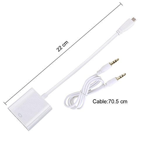 Incutex Micro HDMI auf VGA Adapter inkl. Audioübertragung Micro HDMI Stecker auf VGA Buchse Adapter - 2