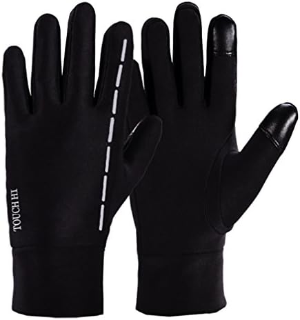 Cycling Gloves, Ipekoo Unisex Winter Bicycle Gym Gloves With Touch Screen Function for Skiing Hiking Cycling Driving Riding (Black-B, Large)