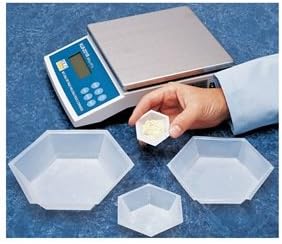 Eagle Thermoplastics HWB-550 Polystyrene Hexagonal Anti-Static Weighing Dish, X-Large, 350mL Capacity (Case of 500)