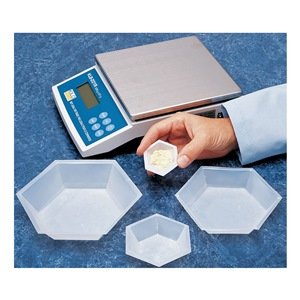 Eagle Thermoplastics HWB-550 Polystyrene Hexagonal Anti-Static Weighing Dish, X-Large, 350mL Capacity (Case of 500)