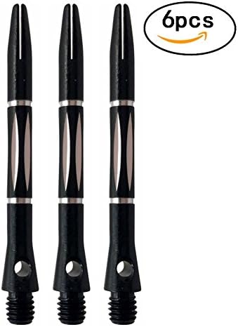 Lemong Darts Accessories Aluminum Darts Shafts - Gorgeous Dart Stems available in 5 colours - 6pcs Black