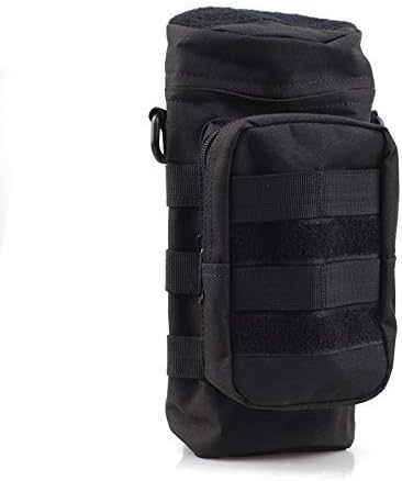 Wynoz Black Outdoor Tactical MOLLE EDC Water Bottle Pouch with Carabiner
