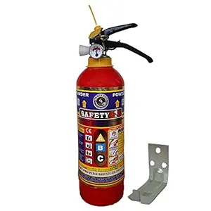 SAFETY ONE ABC Type Fire Extinguisher, 1 Kg, Red with Wall Mount Hook