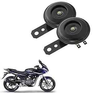 Kandid St2-Kd-012 Universal Bike Motorbike Loud Sound Horn for Bajaj Pulsar 220F (Black, Set of 2)