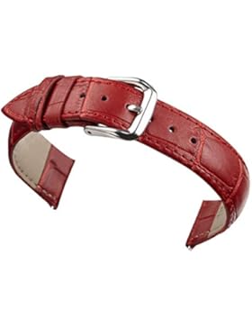 20mm rot Uhrenarmbänder Bänder für Uhren der Frauen echten mattes Leder gepolstert