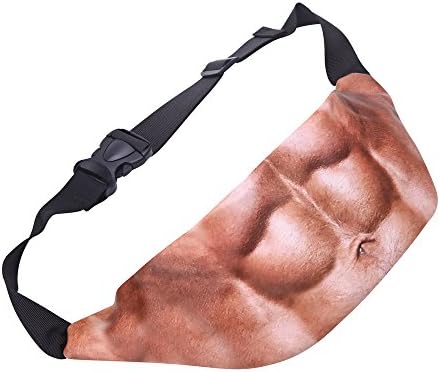 Belly Waist Hip Pack Muscle Belly, Funny Wasit Pack, Waist Hip Traveling Sport Bags with Adjustable Belt for Cash, Phone, Running, Cycling, Outdoors