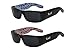 Produktbild 2er Pack Locs 9006 X 08 Sonnenbrillen Herren Brille - 1x Modell 05 (schwarz glänzend - Bandana-Design blau/schwarz getönt) und 1x Modell 06 (schwarz glänzend - Bandana-Design rot/schwarz getönt)