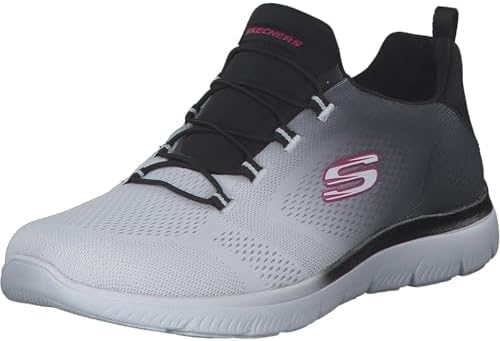 Skechers Donna Summits Bright Charmer Scarpe da ginnastica, Black & White Mesh/Trim, 36 EU