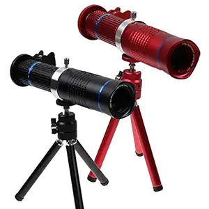 Aeoss Monocular Telescope, 26x HD Smartphone Monocular with Adjustable Adapter, Monocular Telescope, Bird Watching (Red Color)