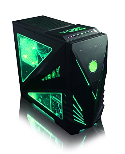 VIBOX Nuclear Komplett-PC Paket 9 Gaming PC – 4,2GHz AMD 8-Core Prozessor, RX 460 GPU, leistungsfähig, Desktop Gamer Computer mit Spielgutschein, 22″ HD Monitor, Tastatur & Mouse Set (DE QWERTZ), Windows 10, Grün Innenbeleuchtung, lebenslange Garantie* (3,3GHz (4,2GHz Turbo) Superschneller AMD FX 8300 Octa-Core Prozessor CPU, MSI AMD Radeon RX 460 2GB Grafikkarte, 16GB DDR3 1600MHz RAM, 2TB (2000GB) SATA III 7200rpm Festplatte, 85+ Netzteil, Vibox grünes Gaming Gehäuse, AM3+ Mainboard) - 7