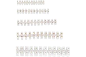 SDFIXINGS 3A/5A/15A/30A/60A Electrical Connector Blocks 12 Way Clear Barrier Block Strip Wire Connector Electrical Choc Blocks Connecting for Wiring Cable Dual Row 12 Position (Pack 1, 3A, 5A & 15A)