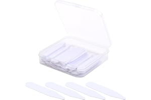 CREATCABIN 100 pièce 1x5cm Baleines Col Plastique Inserts Col Col Languette Ensemble Baleines Col Chemise Blanche avec Boîte Plastique Pattes Col pour Chemises Habillées Haut Gamme pour Hommes Prêtre