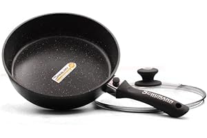 Schumann Professionnel - Sauteuse 28cm - Compatible Tous feux dont Induction - Fonte d'Aluminium Sans PFOA - Manche Amovible en Silicone - Couvercles Inclus