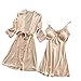 Produktbild ABsoar Negligees Damen Sexy Dessous Silk Kimono Dressing Babydoll Spitze Dessous Gürtel Bademantel Nachtwäsche Unterwäsche Lace Bodysuit