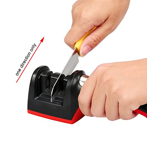 Homdox® 2536 Messerschärfer Messerschleifer Keramik mit zwei Stufen rot-schwarz - 3