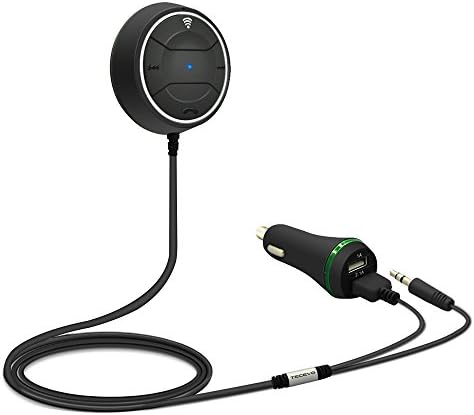 TECEVO Bluetooth 4.0 Handsfree Car Kit - Bluetooth Music Receiver , NFC Quick Pairing , AUX Jack Playing Music And Hands Free Calling Car Adapter