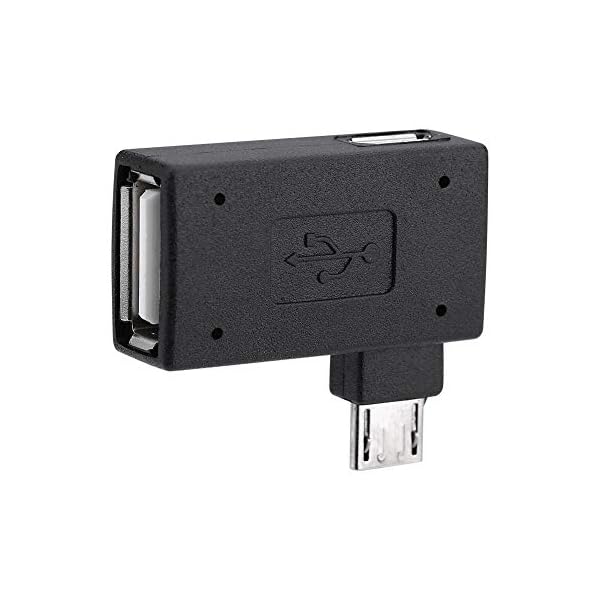 Ángulo Izquierdo Derecho Micro USB 2.0 Macho 90 Grados USB Macho a Micro Hembra adaptadores OTG, Paquete de 2 - Image 5